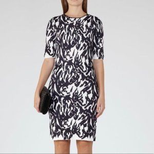 REISS Navy Blue/White Knit Dress